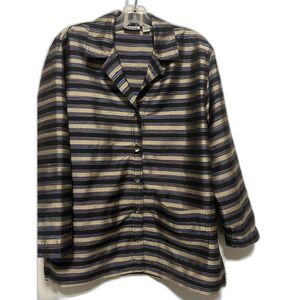 Chico's Design 100% Silk Button Down Blouse Jacket Women's Medium To Large Sz 1
